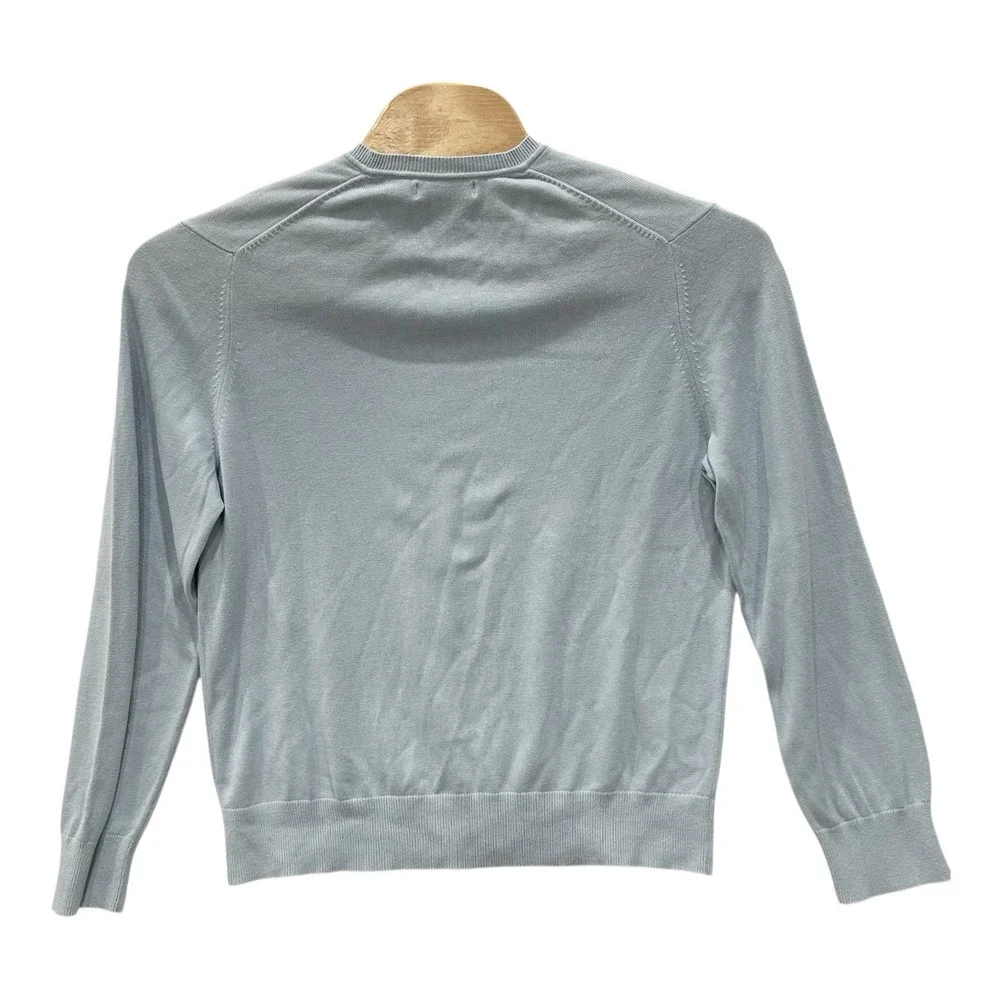 BANANA REPUBLIC Mens  XL Luxury Silk Cashmere‎ Blend Baby Blue V-Neck LS Sweater